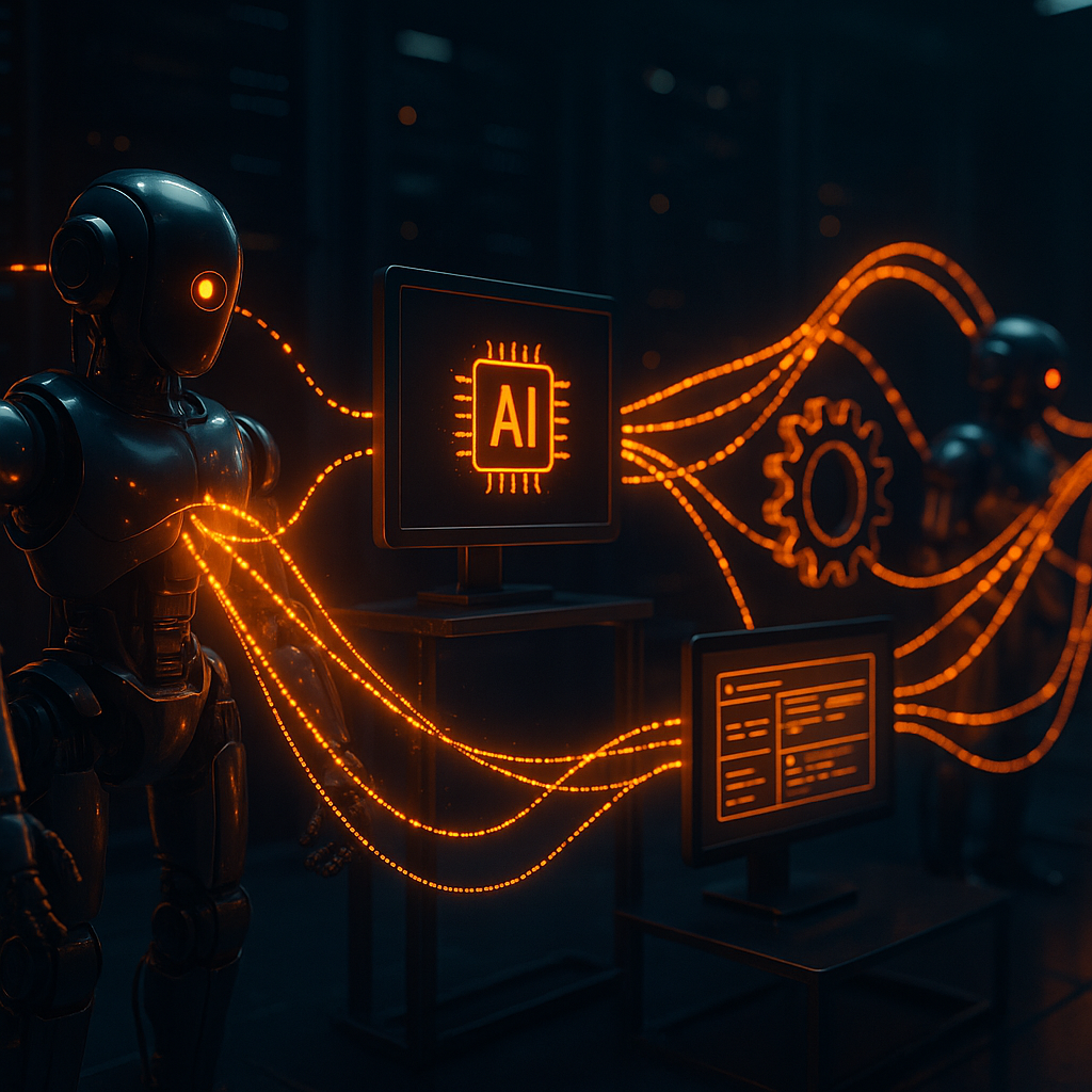 Illustration e-commerce IA futuriste